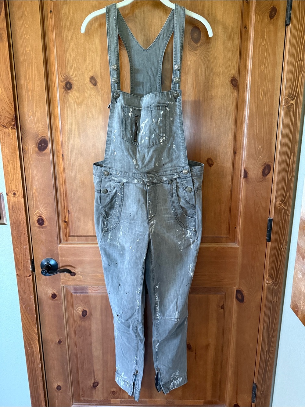 Vintage 1 paint splatter overalls